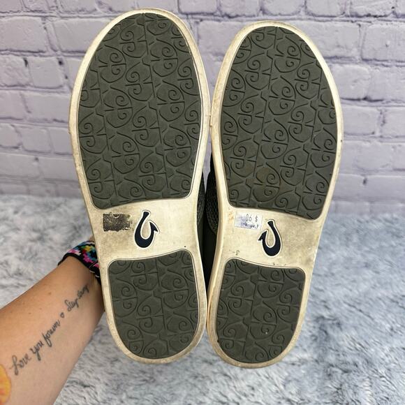 OluKai Pehuea Sage Green Palm Leaves Mesh Slip On Loafers Size 7.5 Casual Shoes - Picture 9 of 9